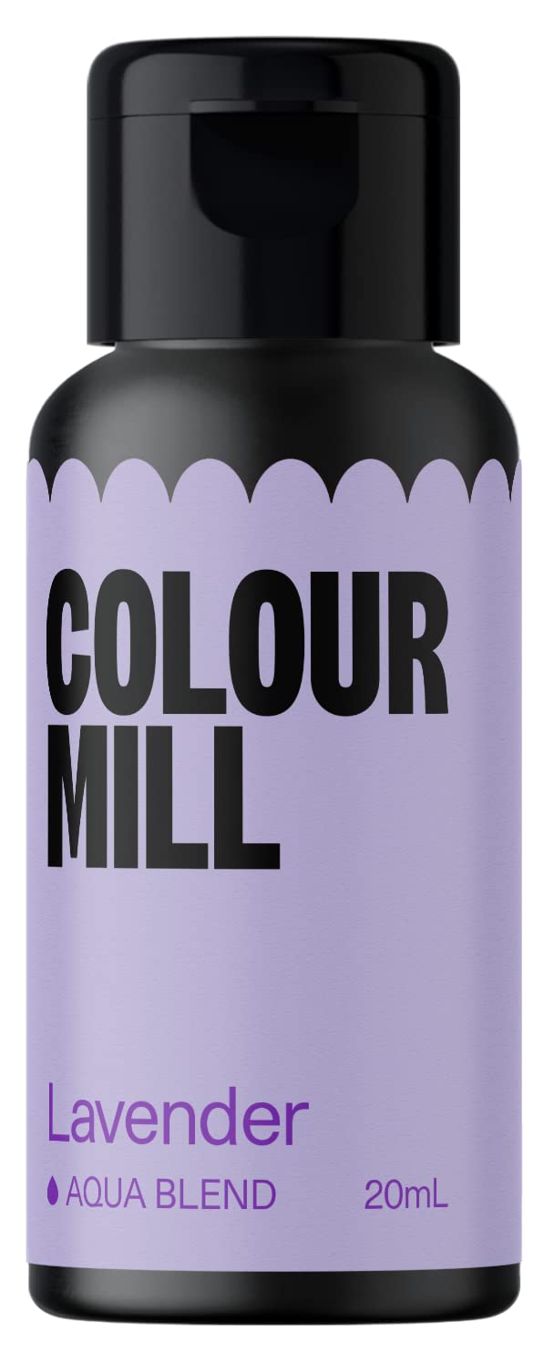 Colour Mill Aqua Blend Food Coloring Liquid - 20ml, Vegan Friendly, Kosher, Lavender, Water Based, Cake Decorating, Icing, Cocktails