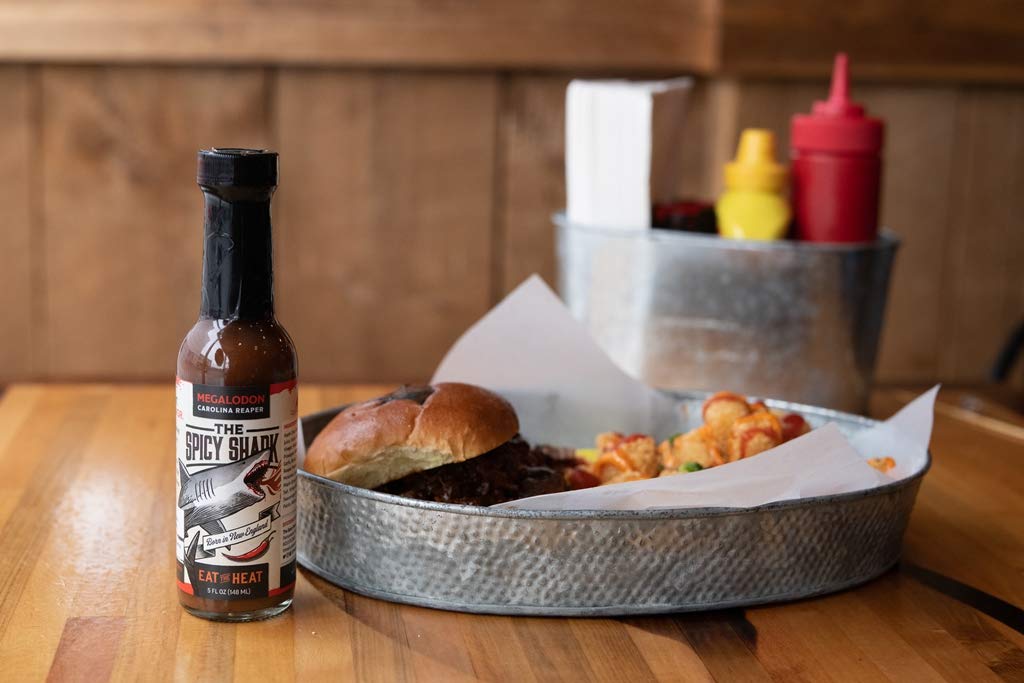 The Spicy Shark Megalodon Carolina Reaper Hot Sauce, Vegan & Gluten-Free, 5 Fl Oz