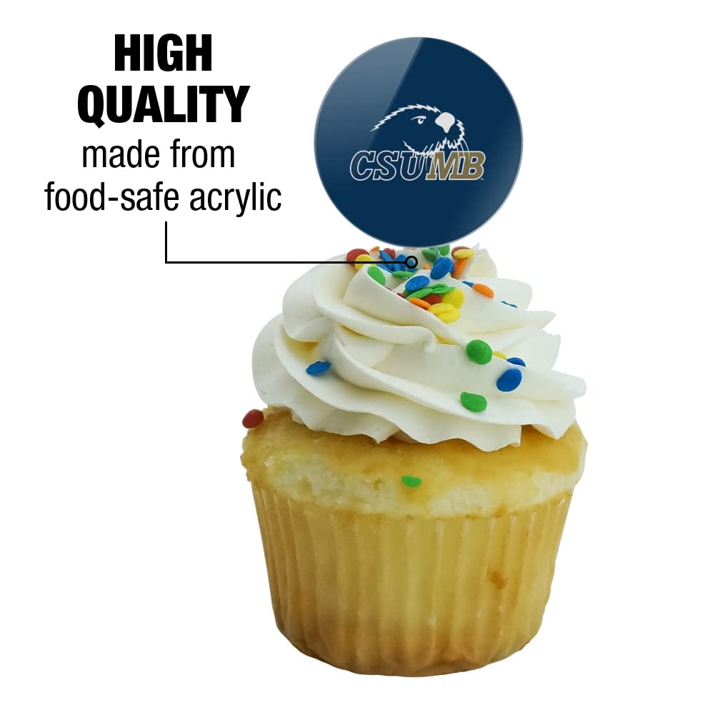 California State University Monterey Bay Primary Logo Cupcake Picks Toppers Decoration Set Of 6