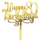 Happy 00Th Birthday Cake Topper, 00 Birthday Party Cake Decorations (Acrylic Gold, 80Th)