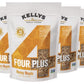Kellys Four Plus Healthy Granola Cereal, Honey Maple, Non-GMO, Low Sugar, Gluten Free, 12oz (Pack of 4)