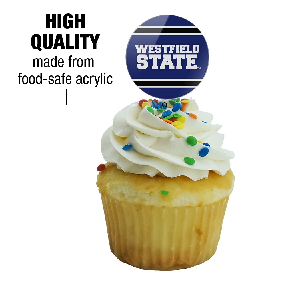GRAPHICS & MORE Cupcake Picks Set of 6, Multi Color Acrylic Toppers for Westfield State University