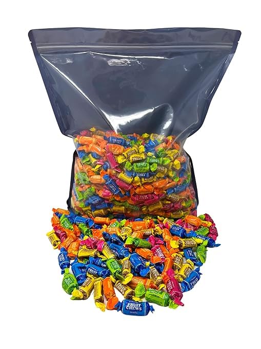 KLUB BULK Holiday Special Tootsie Roll Fruit Chews, Assorted 8 Flavors, 1 lb Resealable Bag, Individually Wrapped, Chewy Taffy Candy