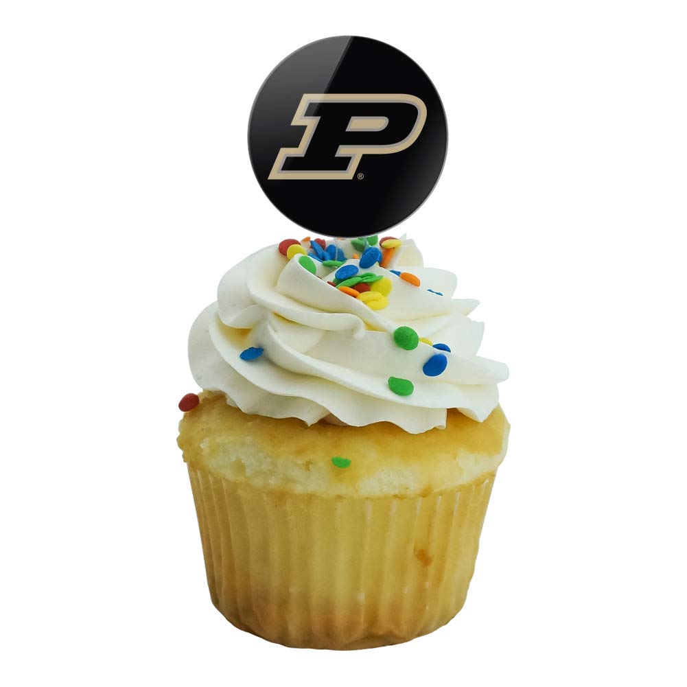 Graphics & More Purdue Boilermakers Logo Cupcake Picks Toppers Decoration Set Of 6