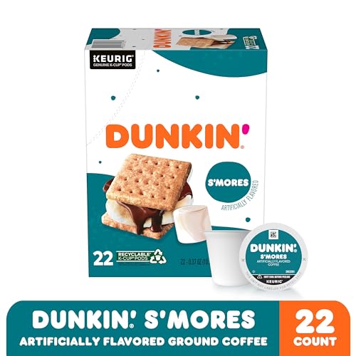 Dunkin Smores Flavored Coffee, 22 Keurig K-Cup Pods