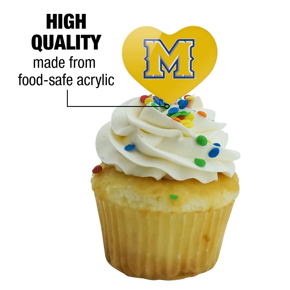 GRAPHICS & MORE Cupcake Picks Set of 6 - Acrylic Heart Toppers - McNeese State University - One Size