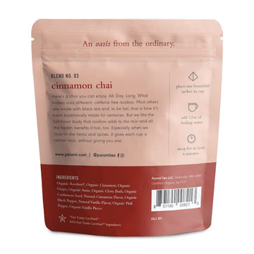 Paromi Cinnamon Chai Rooibos, Resealablepouch, 15 Count
