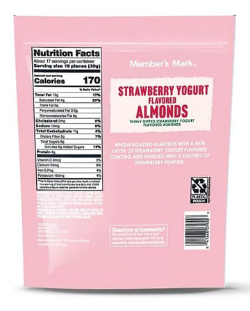 Generic Members Mark Strawberry Yogurt Coated Almonds, 17.5 Oz - Pack Of 1