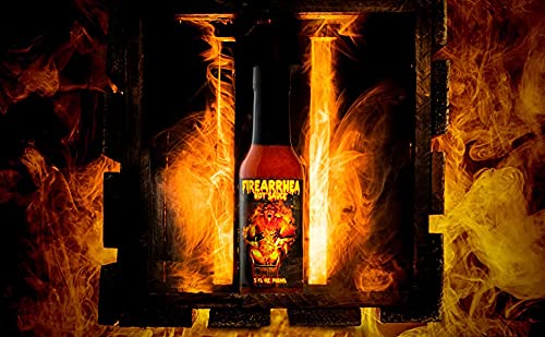 Hellfire Hot Sauce Firearrhea - Extreme Hot Sauce With The Worlds Hottest Four Peppers, 5 Oz.