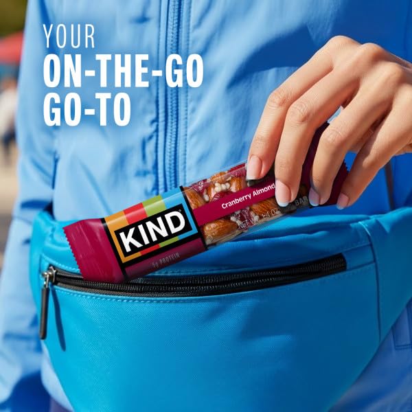 KIND Nut Bars  Cranberry Almond  Healthy Snack Bars  Gluten Free  Low Sugar  6g Protein  36 Count