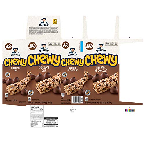 Quaker Chewy Chocolate Chip Granola Bars, Peanut Free 40-Count {Imported From Canada}