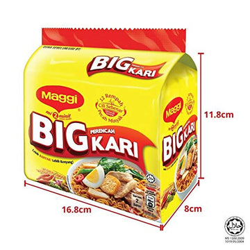 Maggi 2 Minutes Instant Noodle Bigger Serving Size Pack of 5 111g Per Pack (curry Flavor)