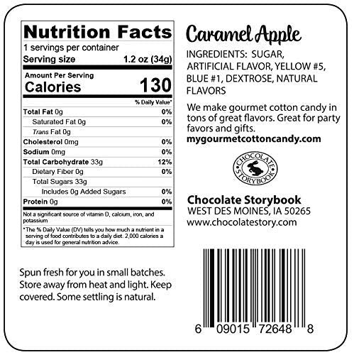 Caramel Apple Gourmet Flavored Cotton Candy - Unique Idea for Holidays, Birthdays, Gag Gifts, Party Favors