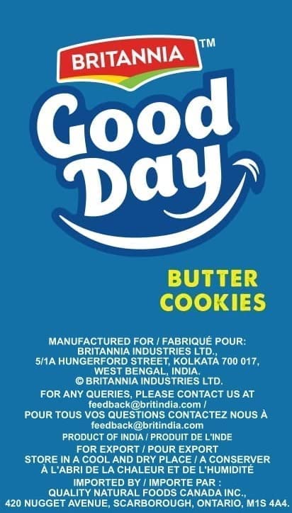 Britannia Good Day Butter Cookies Family Pack 21.2Oz (600G) - Breakfast & Tea Time Snacks - Delicious Grocery Cookies (Pack Of 1