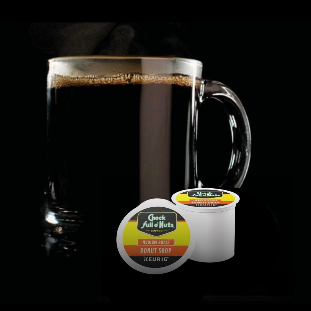 Chock Full Onuts Keurig K-Cup Pods - Donut Shop - Medium Roast, 24 Count, Pack Of 4