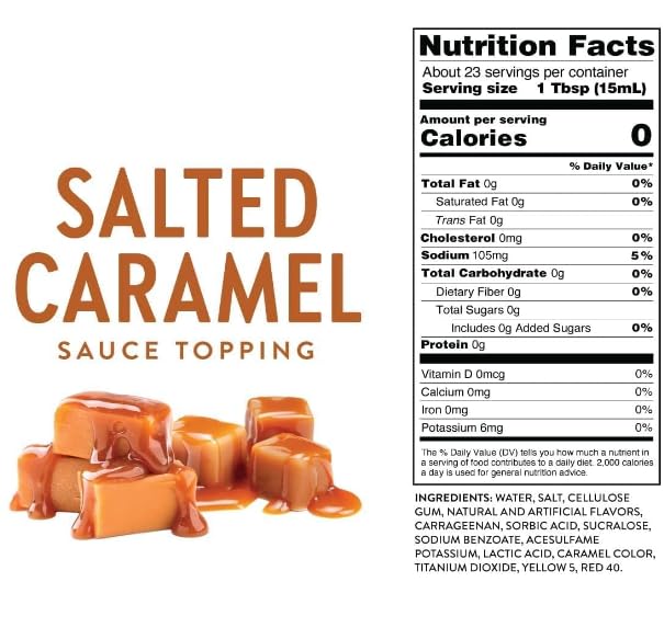 Generic Zero Calorie Salted Caramel Sauce Syrup for Coffee, Dessert, Yogurt, 12.7 Fl Oz