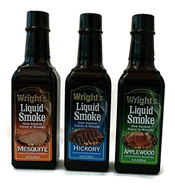 Wright s Liquid Smoke Applewood,Hickory & Mesquite (3 Pack) 3.5 oz