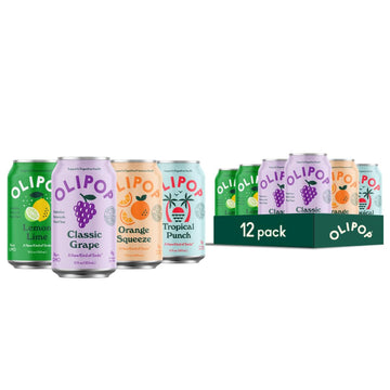 Olipop Prebiotic Soda Pop, Fruit Flavors Variety Pack, A New Kind Of Soda Packed With Prebiotics, Fiber, And Botanicals, Gluten Free, Vegan, Gmo Free, 12Oz (12-Cans)