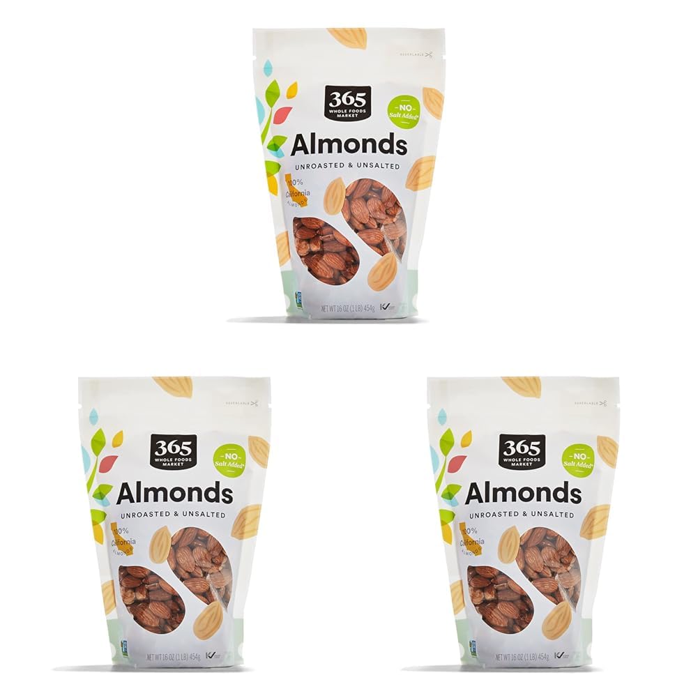 365 by Whole Foods Market, Almonds Whole, 16 Ounce (Pack of 3)