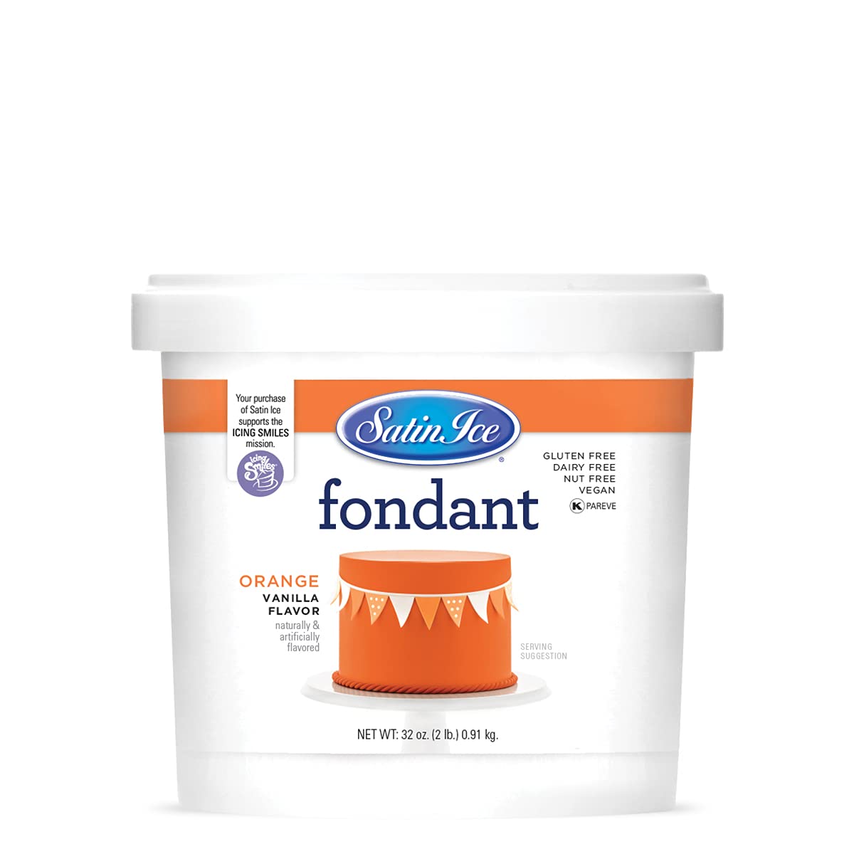 Satin Ice Fondant, Orange, 2 Pound