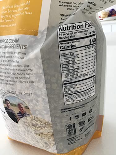 One Degree Gluten Free Sprouted Rolled Oats - 80 Ounce (5 lbs) - Organic, Non-GMO, Healthy Breakfast Option