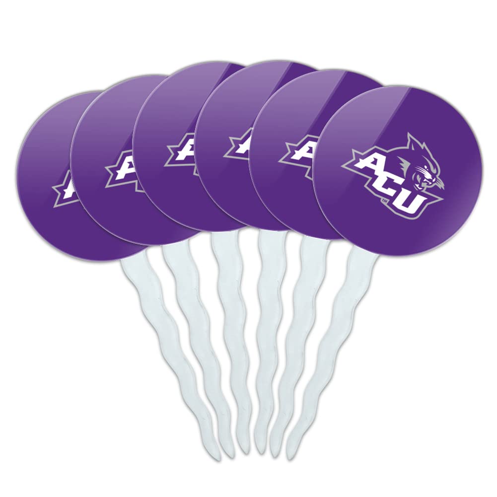 Abilene Christian Primary Logo Cupcake Picks Toppers Decoration Set of 6