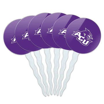 Abilene Christian Primary Logo Cupcake Picks Toppers Decoration Set of 6