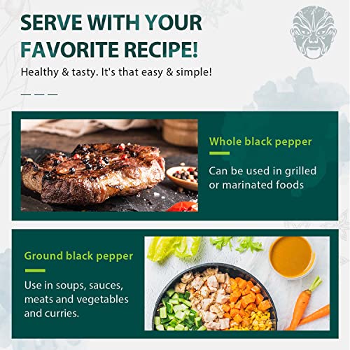 Soeos Black Peppercorns, 36oz (Pack of 2), Non-GMO, Kosher, Packed to Keep Peppers Fresh, Peppercorn for Grinder Refill, Whole P