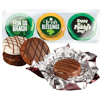 St. Patrick's Day ''Cookie Talk'' Chocolate Covered Cream Filled Sandwich Cookies Trio