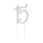 Honbay 15th Birthday Cake Topper, Sparkly Alloy Crystal Rhinestones, Silver, Model CAKE-TOPPER-15-GOLD