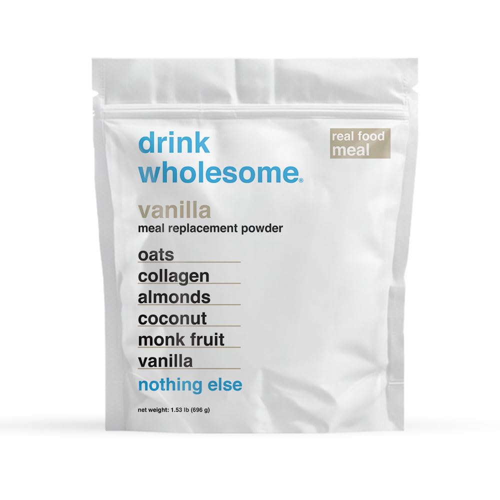 Drink Wholesome Vanilla Meal Replacement Powder - Dairy Free, Gut Friendly, 14 Servings