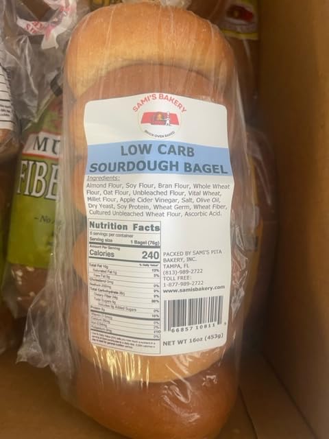 Generic Low Carb Sourdough Bagels - 7.25 x 7.25 x 6.5 - Bakery Fresh