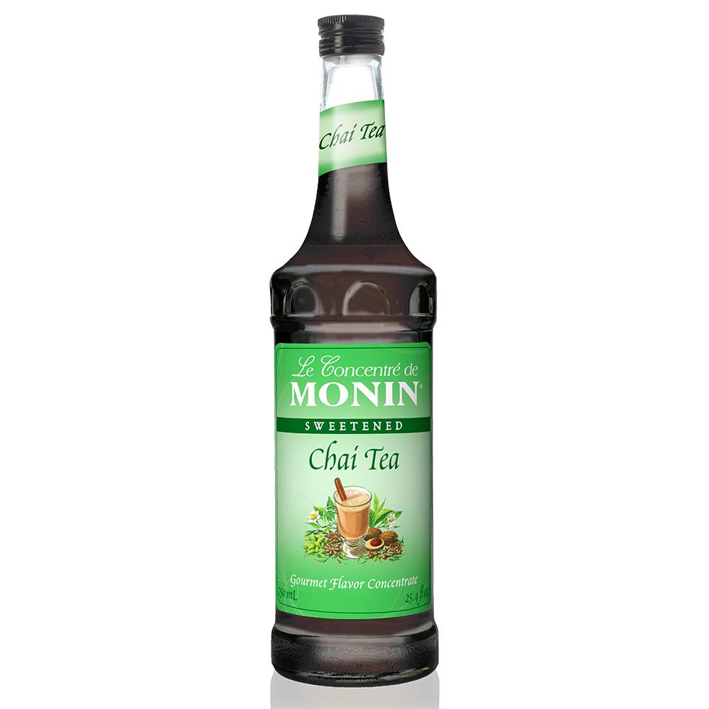 Monin - Chai Tea Concentrate, Spiced Green Tea Flavor, Natural Flavors, Great for Spiced Chai Teas, Coffee Drinks, Dessert Cockt