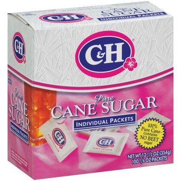 C&H, Cane Sugar, Sugar Packets, 12.5oz Box (Pack of 4)
