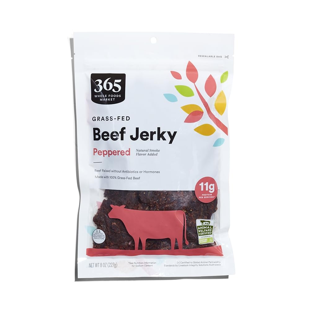 365 By Whole Foods Market, Peppered Family Size Beef Jerky, 8 Ounce