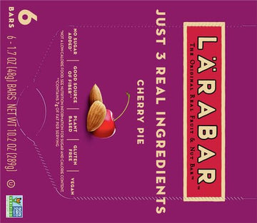 Larabar Cherry Pie, Gluten Free Vegan Fruit & Nut Bars, 1.7 oz bars, 6 ct