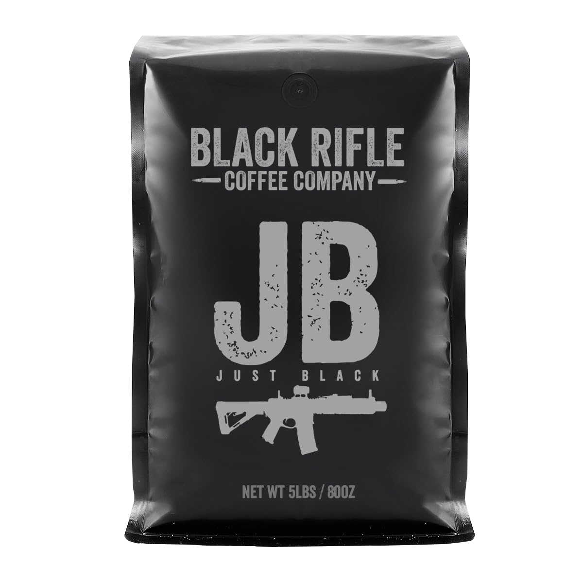 Black Rifle Coffee Company Ground Coffee Just Black, Medium Roast, 80 oz, Arabica Blend, Colombian & Brazilian Beans, Model 30-006-5PG