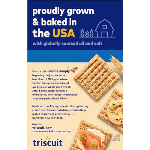 Triscuit Original Whole Grain Wheat Crackers, Vegan Crackers, Healthy Snacks, Bulk Lunch Snacks, 12 - 8.5 oz Boxes