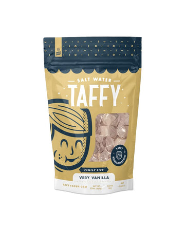 Taffy Shop Very Vanilla Salt Water Taffy - Small Batch Salt Water Taffies Made In The Usa - Super Soft, Sweet, Taffy Candy - Gua