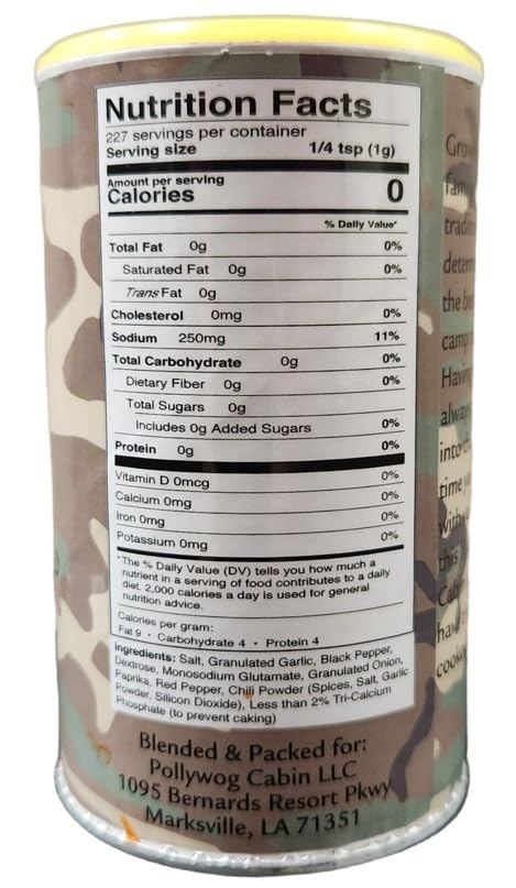 Generic Pollywog Cabin Cajun Seasoning - Authentic Louisiana Spice Mix, 8 Ounce Shaker for Cajun, Creole & Southern Dishes