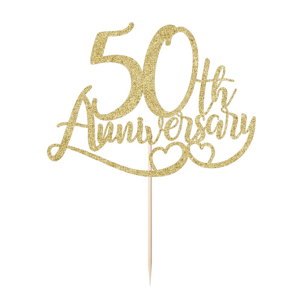 Glitter Happy 50Th Anniversary Cake Toppers,50 Wedding Anniversary Party Decoration,Wedding & Company Anniversary Party Decorati