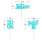 24 Pcs Sweet 16 Blue Glitter Birthday Cupcake Toppers for 16th Birthday Celebrating Party Decorations (Blue)