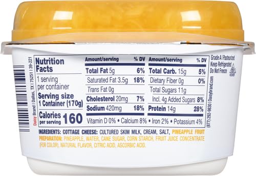 Daisy Brand Pineapple Single 4% Cottage Cheese, 6.0 Oz