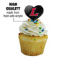GRAPHICS & MORE Cupcake Picks Set of 6, Acrylic, Lewis University Heart Design, One Size
