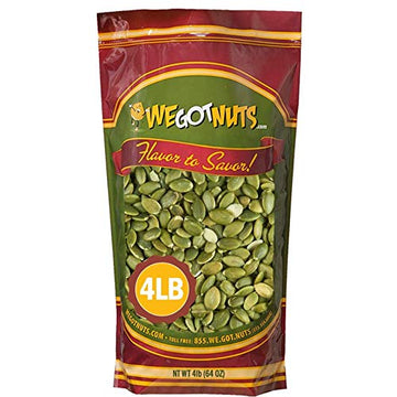 We Got Nuts Pumpkin Seeds Healthy Snacks 4 Lbs (64Oz) Bag | Raw Pepitas No Preservatives Added, Non-Gmo, 100% Natural With No Sh