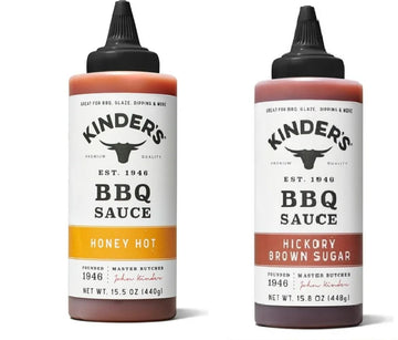 Kinders Marinades, BBQ, Dipping & Wing Sauces - 2 bottles (Honey & Hickory BBQ Variety)