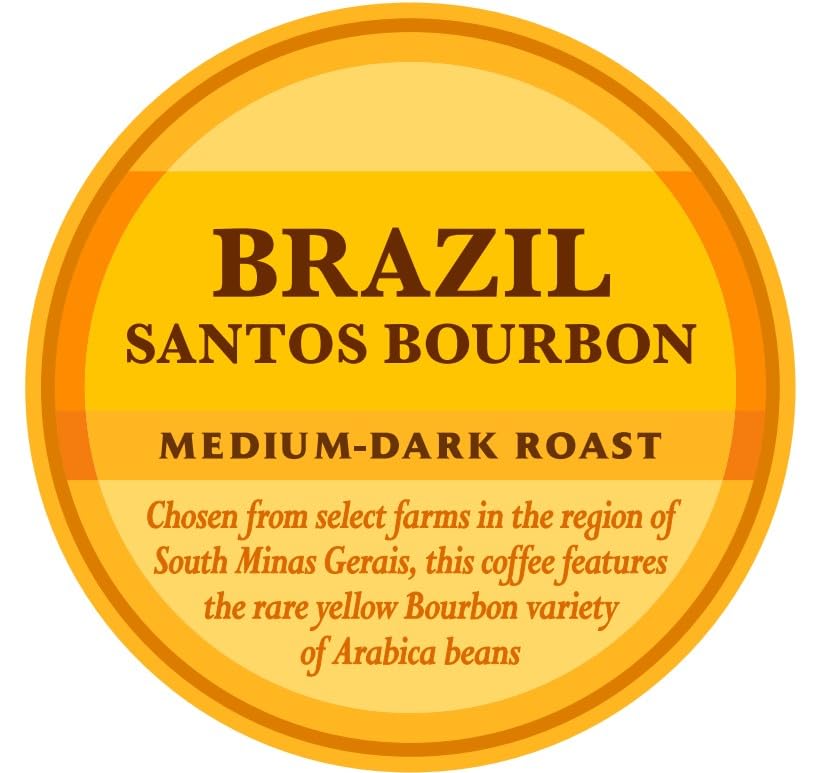 Community Coffee Brazil Santos Bourbon Whole Bean Coffee, Medium-Dark Roast, 32 Ounce Bag (Pack of 4)