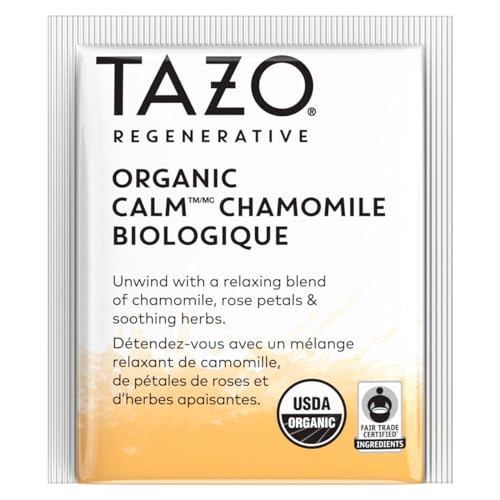 TAZO Calm Chamomile Herbal Tea Bags, Caffeine Free, 96 Tea Bags (16ct - Pack of 6), Model 69591050