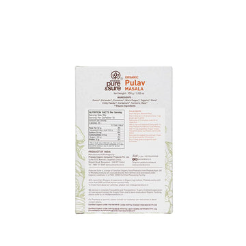 Pure & Sure Organic Pulav Masala Powder | Delicious & Aromatic Pulav Masala Mix | Curry Masala Powder, 100G