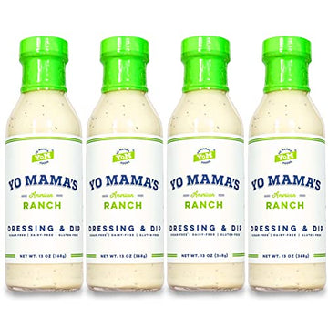 Keto Ranch Salad Dressing And Dip By Yo Mamas Foods - Pack Of (4) - Low Carb, Low Sodium, And Gluten-Free